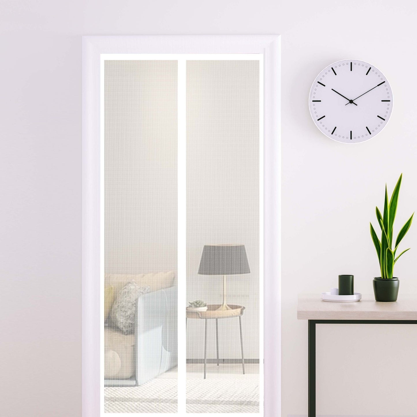 Magnetic Screen Door Curtain – Soft Polyester Mesh with Velcro & Pushpins for Summer Breeze Protection