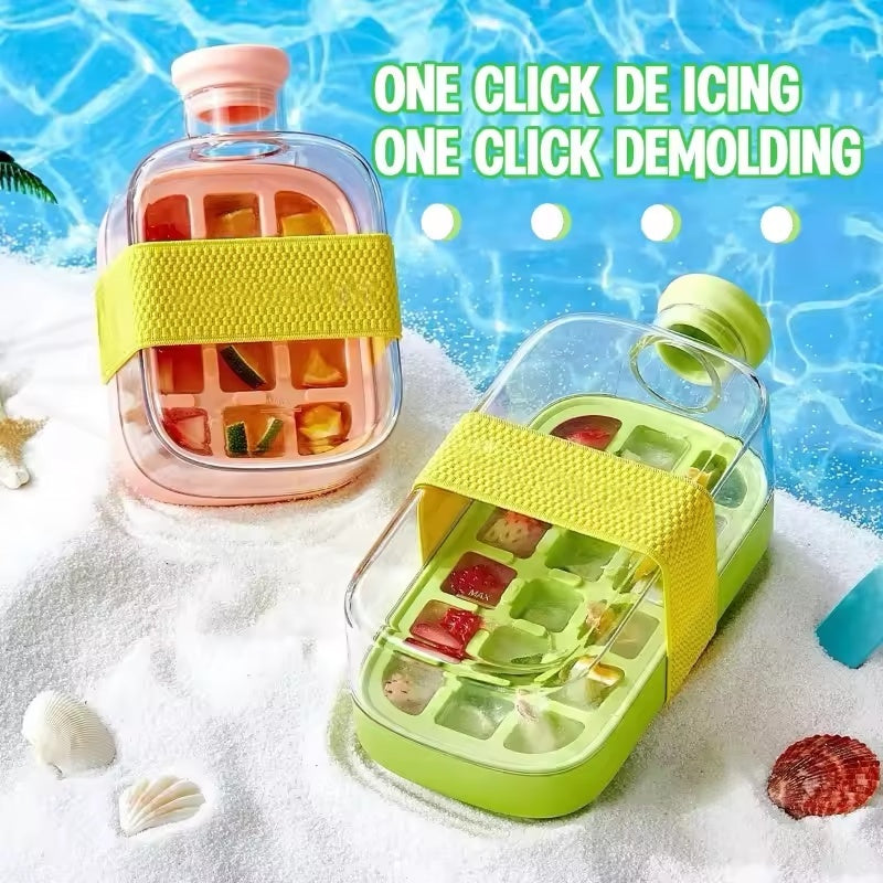 One-Click Instant Ice Maker Cup – Portable Drink Cooler with Straw & Curling Mold Design