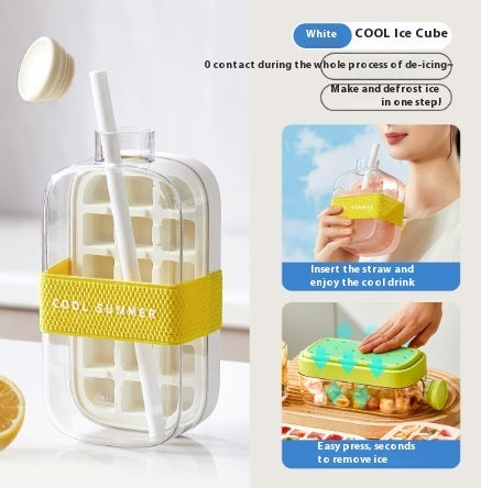 One-Click Instant Ice Maker Cup – Portable Drink Cooler with Straw & Curling Mold Design