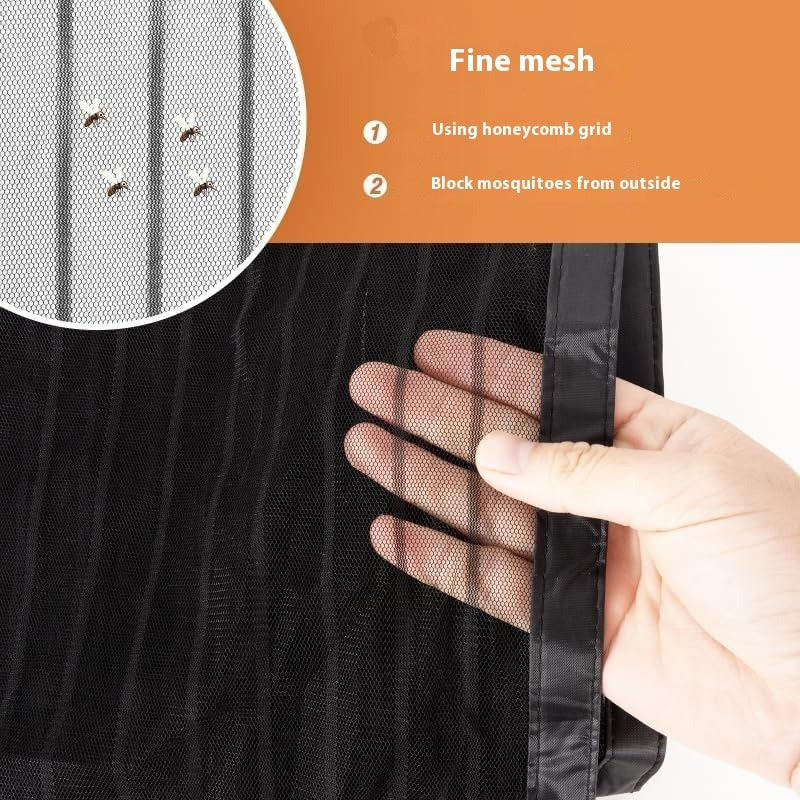 Magnetic Screen Door Curtain – Soft Polyester Mesh with Velcro & Pushpins for Summer Breeze Protection