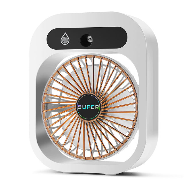 2-in-1 Portable Misting Desk Fan – USB Rechargeable Air Cooler & Humidifier with 3 Speeds