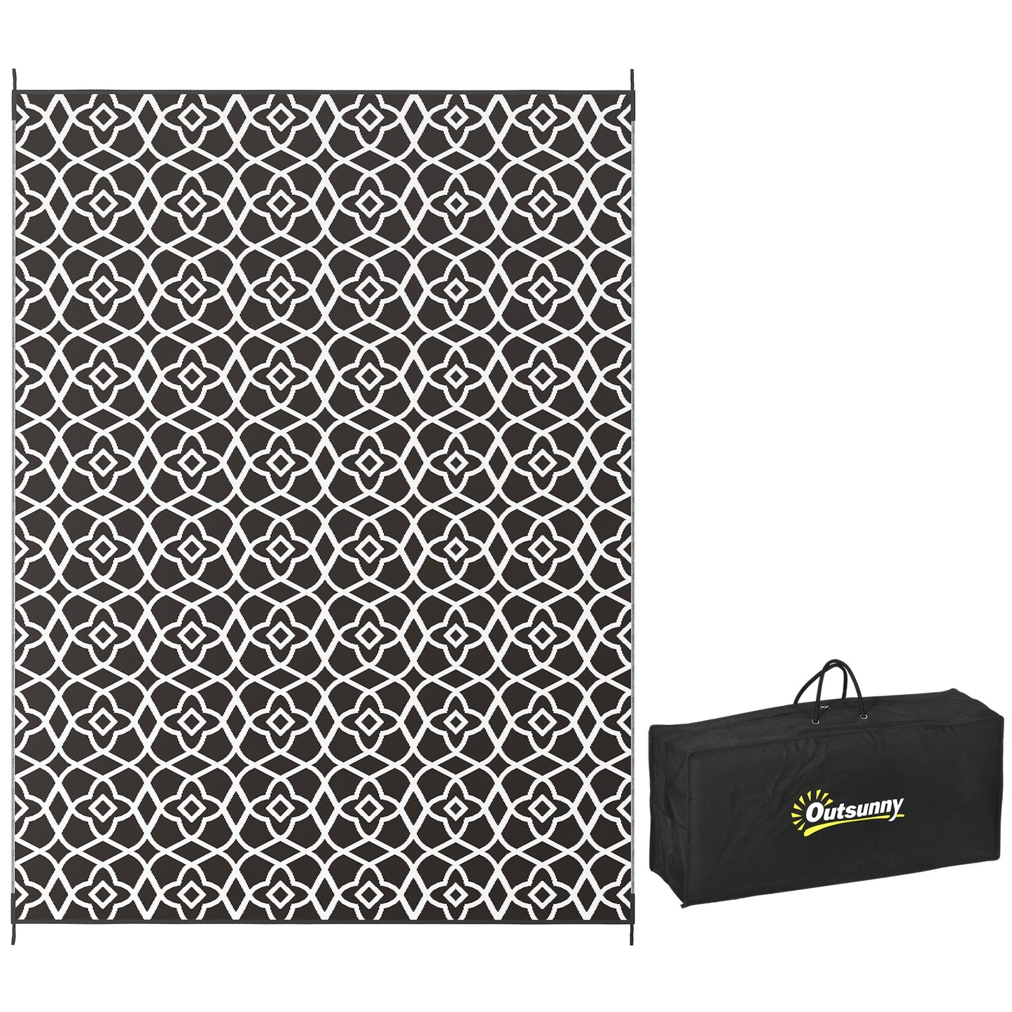 Outsunny Reversible Outdoor Rug – Waterproof, Portable & Effortlessly Stylish