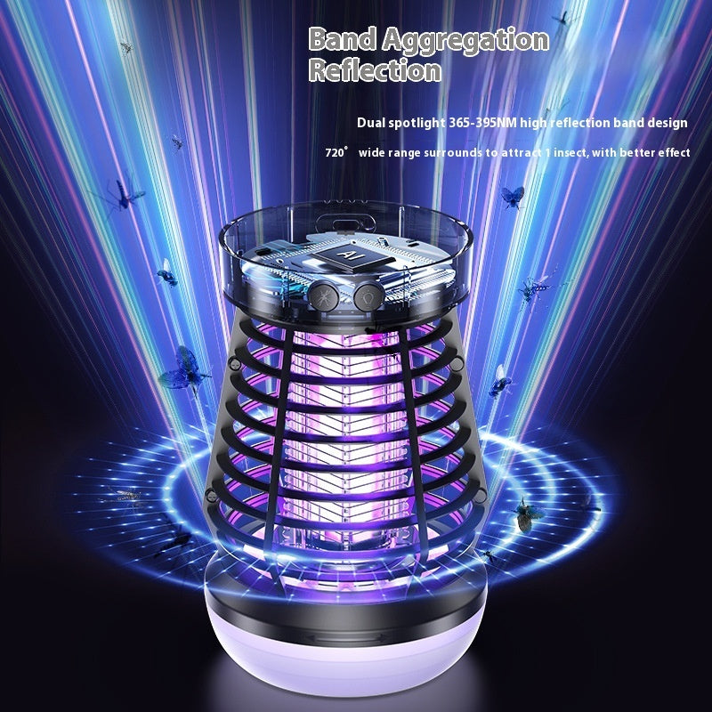 2-in-1 Electric Mosquito Killer Lamp – USB Rechargeable Swatter & Night Light for Home, Terrace & Camping