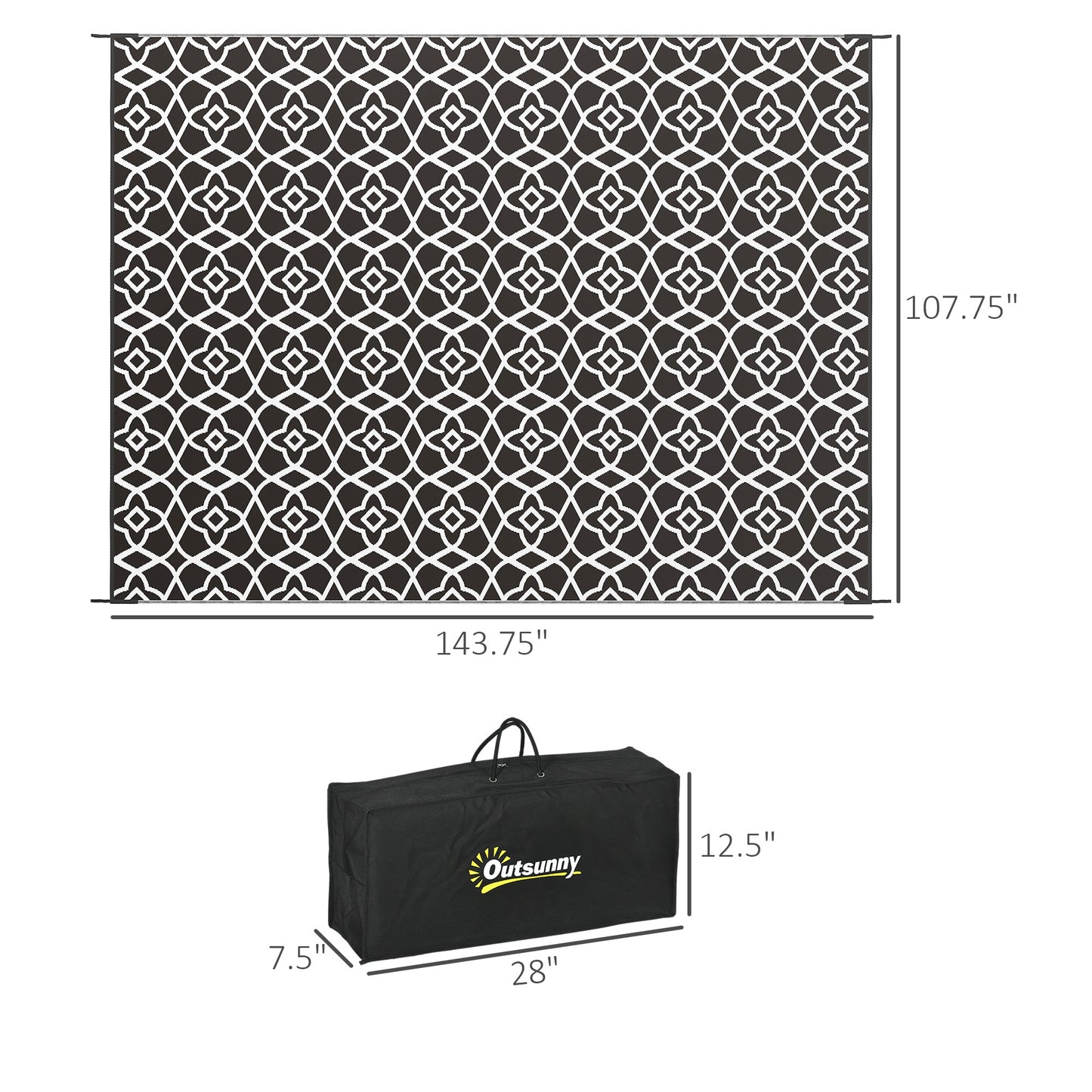 Outsunny Reversible Outdoor Rug – Waterproof, Portable & Effortlessly Stylish