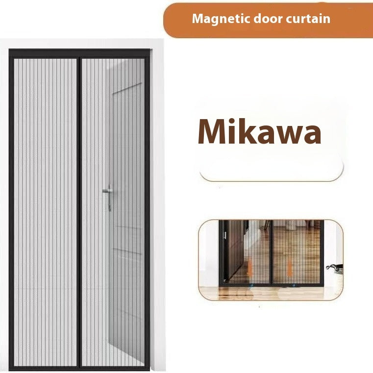 Magnetic Screen Door Curtain – Soft Polyester Mesh with Velcro & Pushpins for Summer Breeze Protection