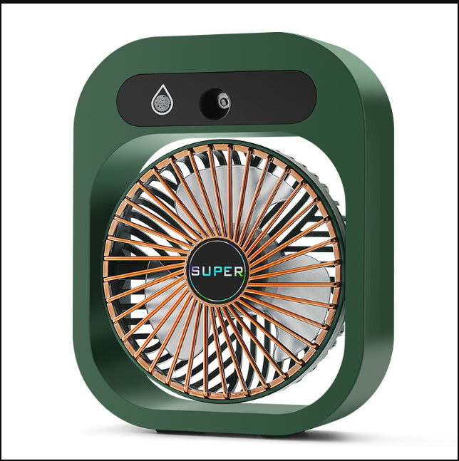 2-in-1 Portable Misting Desk Fan – USB Rechargeable Air Cooler & Humidifier with 3 Speeds