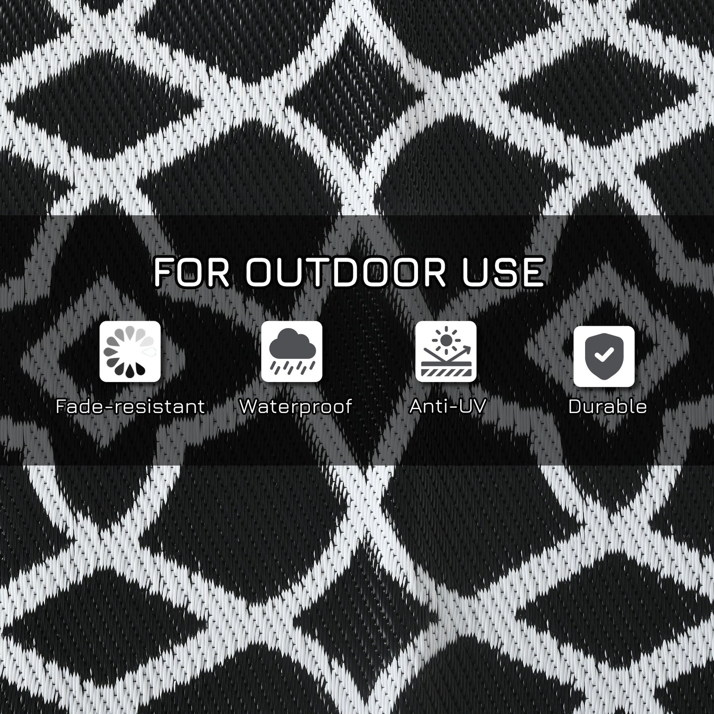 Outsunny Reversible Outdoor Rug – Waterproof, Portable & Effortlessly Stylish