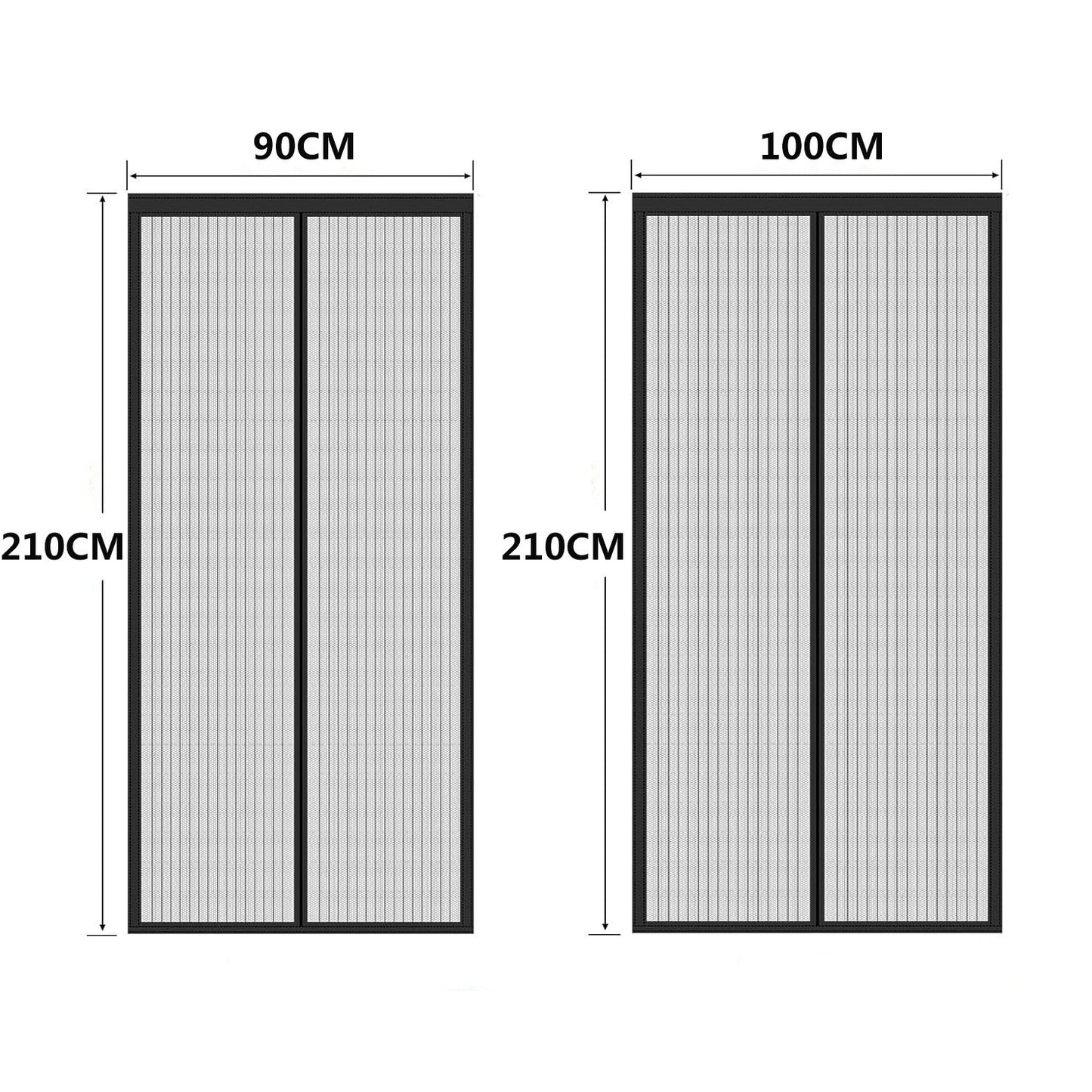 Magnetic Screen Door Curtain – Soft Polyester Mesh with Velcro & Pushpins for Summer Breeze Protection