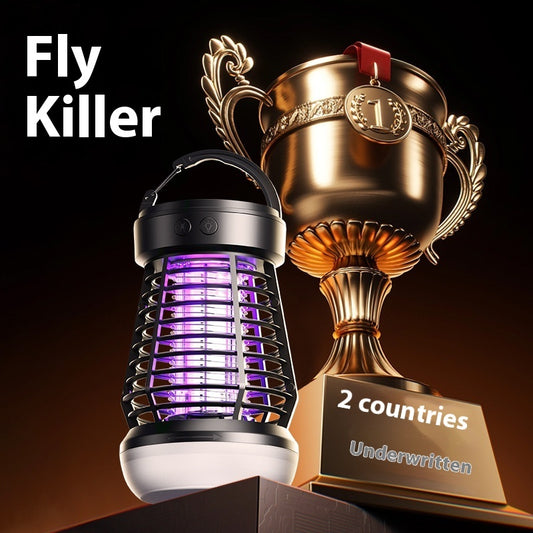 2-in-1 Electric Mosquito Killer Lamp – USB Rechargeable Swatter & Night Light for Home, Terrace & Camping