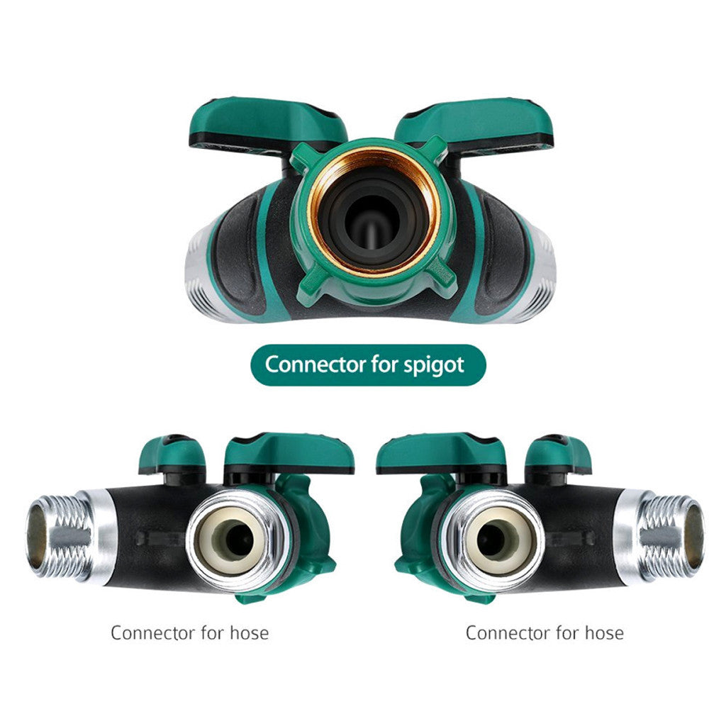 Y-Type Double-Pass Water Splitter – Dual-Outlet Hose Connector with Seals & Fittings