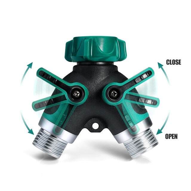 Y-Type Double-Pass Water Splitter – Dual-Outlet Hose Connector with Seals & Fittings