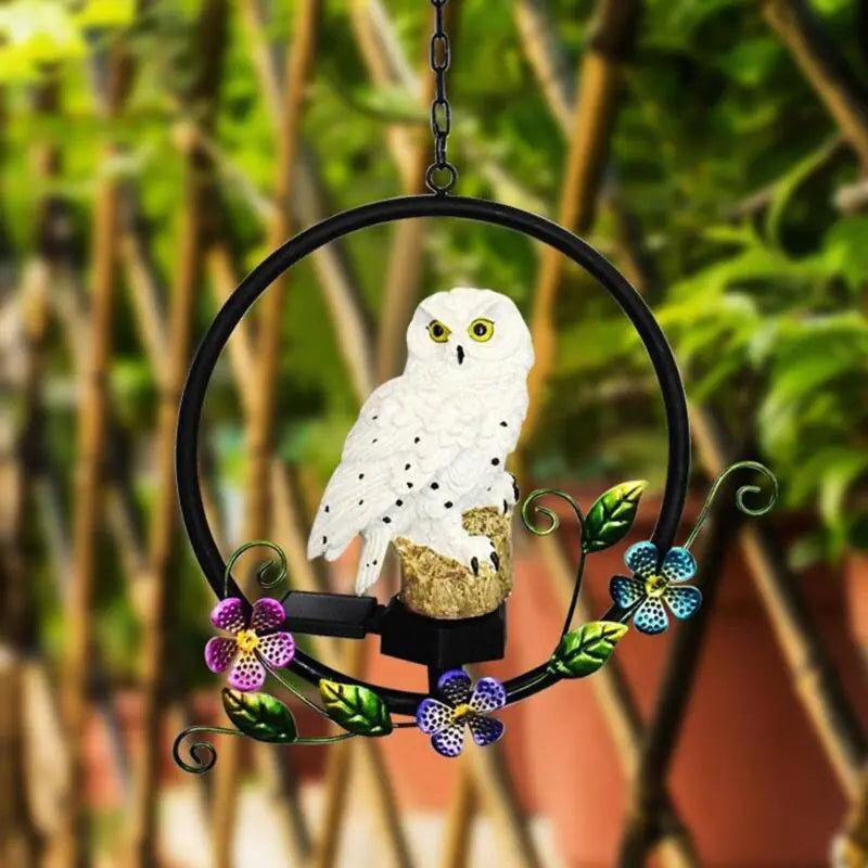 Solar Owl Pendant Light – LED Garden Decor with Parrot Design