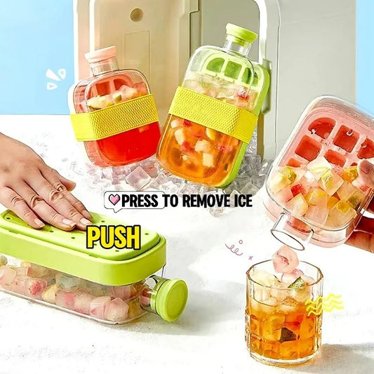 One-Click Instant Ice Maker Cup – Portable Drink Cooler with Straw & Curling Mold Design