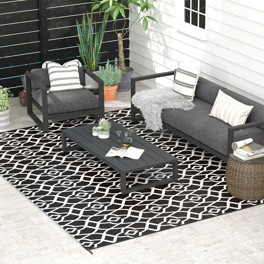 Outsunny Reversible Outdoor Rug – Waterproof, Portable & Effortlessly Stylish